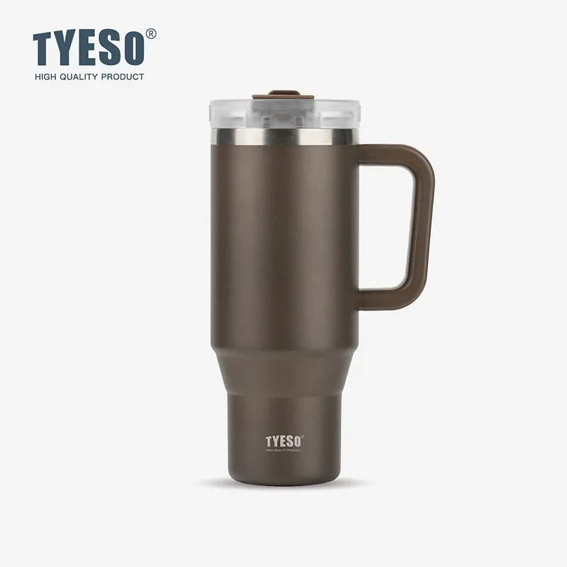 Tyeso 900ML Tumbler Bottiglia Tazza per auto in acciaio inossidabile con manico Tazza calda per caffè termica ghiacciata da viaggio