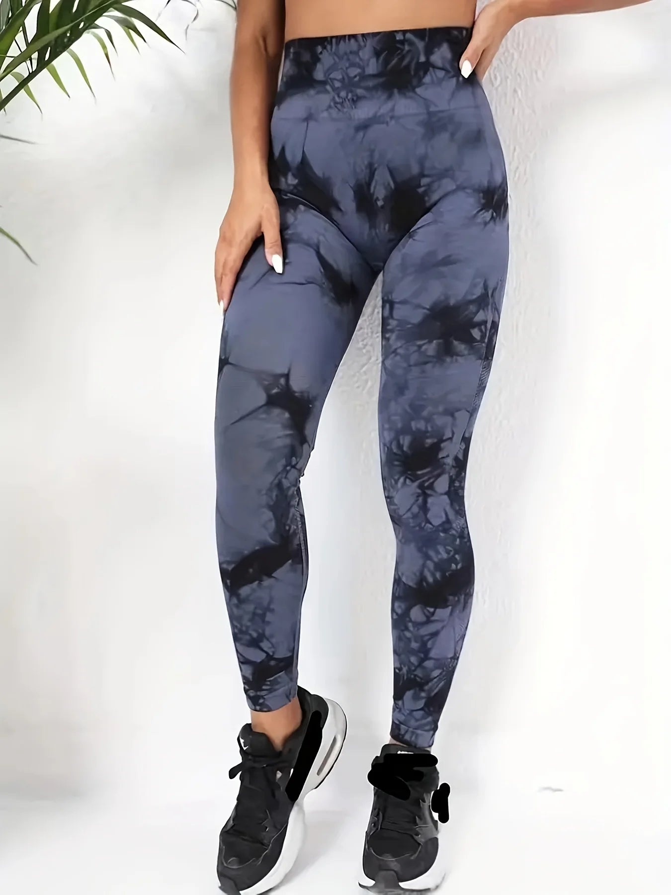 Pantaloni da yoga senza cuciture con tecnologia tie-dye irregolare a vita Larga slim pantaloni sportivi alla moda
