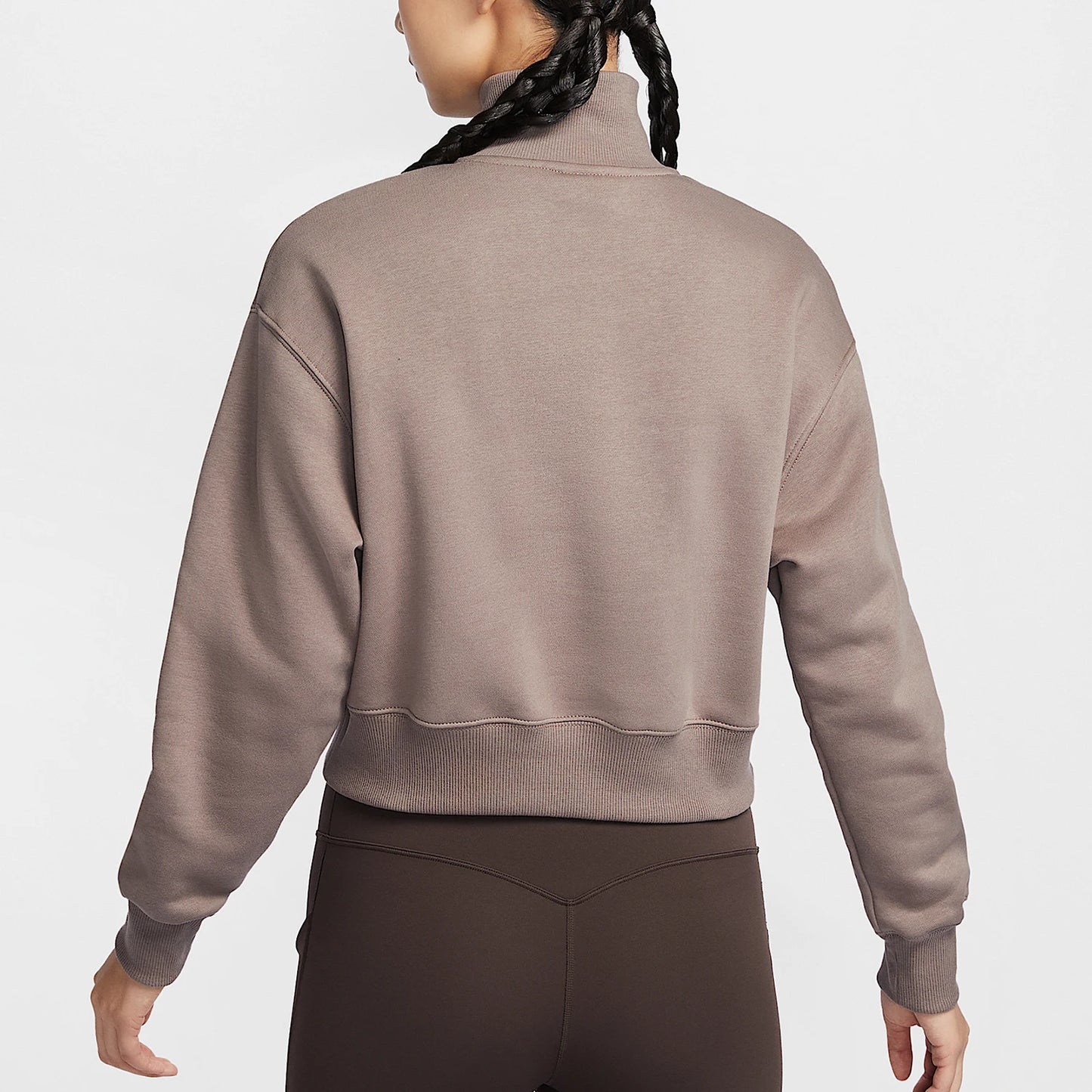 Felpa sportiva in pile corto con mezza zip ufficiale Nike New da donna DQ5768-233