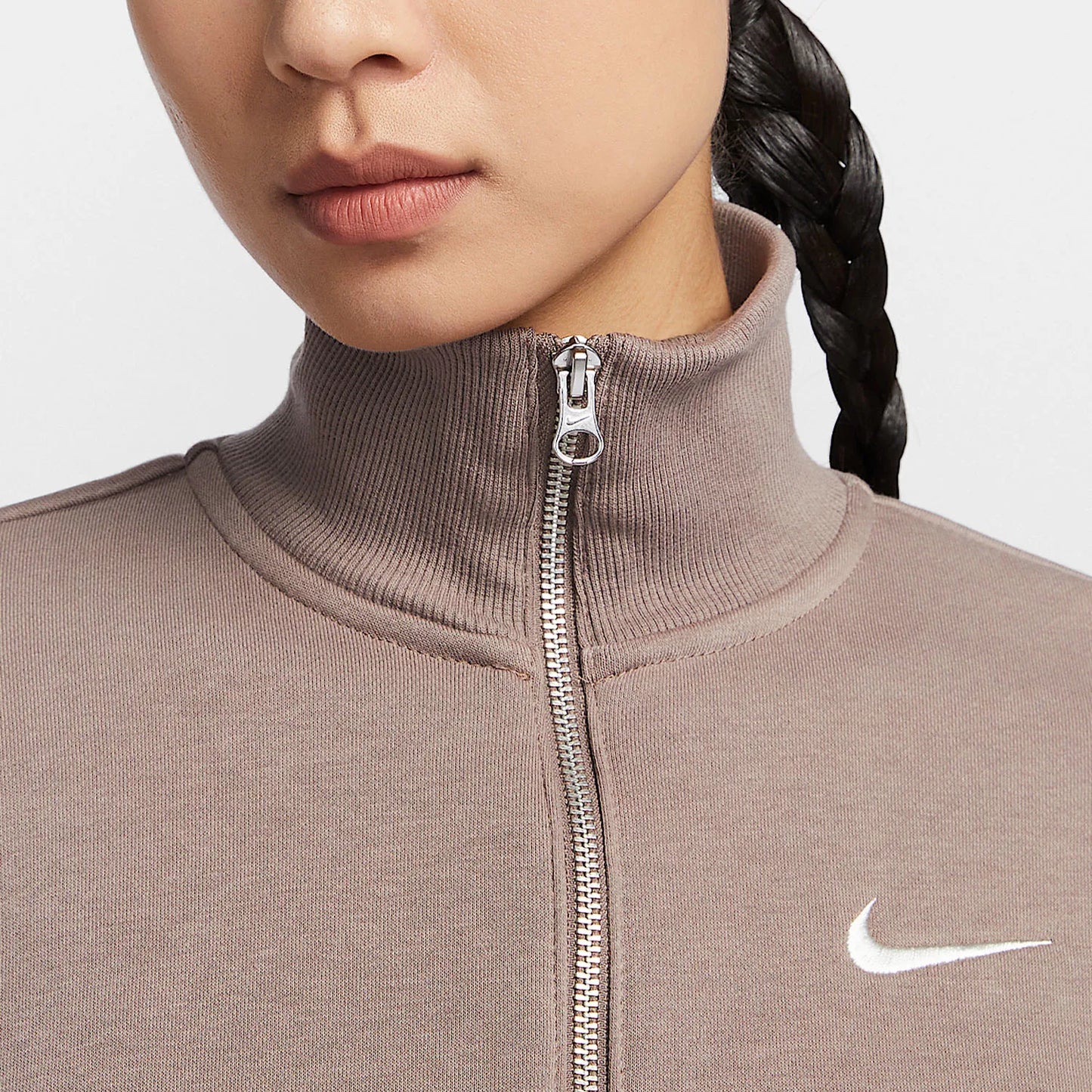 Felpa sportiva in pile corto con mezza zip ufficiale Nike New da donna DQ5768-233