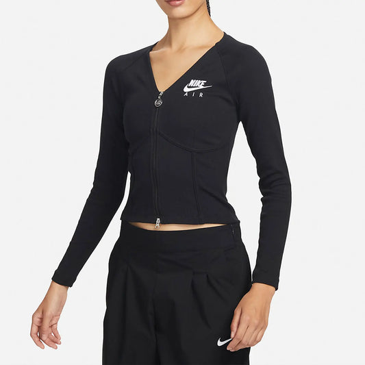 Felpa Nike ufficiale autentica Sportswear da donna a maniche lunghe con zip sul davanti FD2377-010