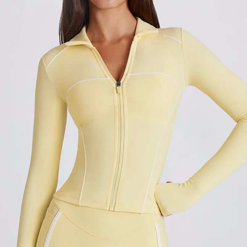 Nuovo abbigliamento da yoga e allenamento veloce con affondi, moda sportiva, bodybuilding, top attillato, protezione solare, maglione