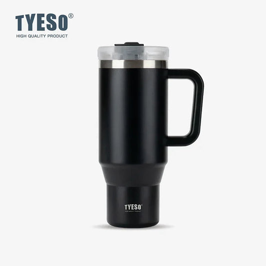 Tyeso 900ML Tumbler Bottiglia Tazza per auto in acciaio inossidabile con manico Tazza calda per caffè termica ghiacciata da viaggio