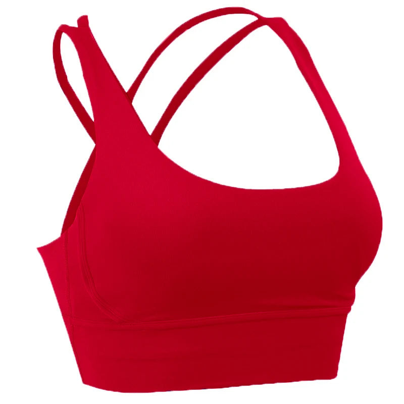 Nuovo reggiseno sportivo push up gilet da yoga incrociato sul retro fitness top imbottito sexy lecture ammortizzante corsa crop top traspirante abbigliamento sportivo
