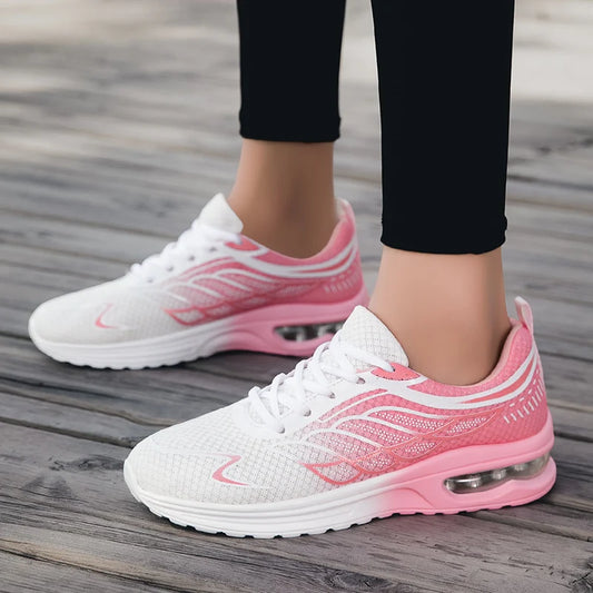 Scarpe da ginnastica casual traspiranti in rete taglie forti da donna: scarpe da corsa imbottite leggere e alla moda per tutte le stagioni