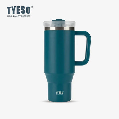 Tyeso 900ML Tumbler Bottiglia Tazza per auto in acciaio inossidabile con manico Tazza calda per caffè termica ghiacciata da viaggio