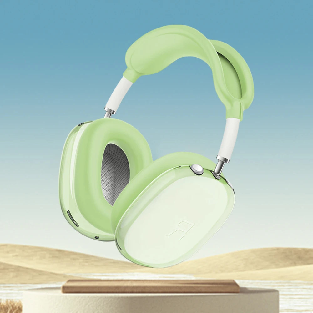 Custodia trasparente 4 in 1 in Silicone + TPU custodia antiurto per auricolari auricolari fodera per fascia cuscino per l'orecchio/protezione per paraorecchie per AirPods Max