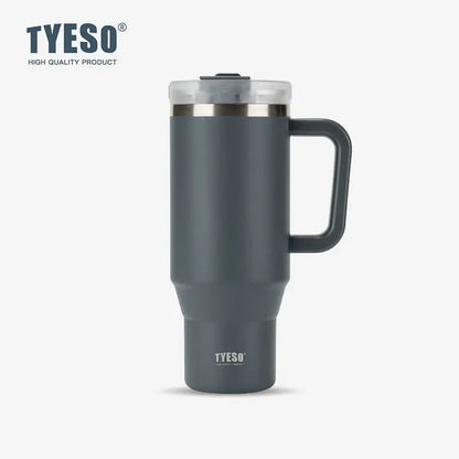 Tyeso 900ML Tumbler Bottiglia Tazza per auto in acciaio inossidabile con manico Tazza calda per caffè termica ghiacciata da viaggio