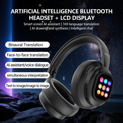 Siindoo Cuffia wireless con touch screen a colori staccabile JH-822Plus Assistente AI Funzione di traduzione chat intelligente BT5.4