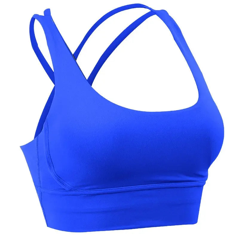 Nuovo reggiseno sportivo push up gilet da yoga incrociato sul retro fitness top imbottito sexy lecture ammortizzante corsa crop top traspirante abbigliamento sportivo