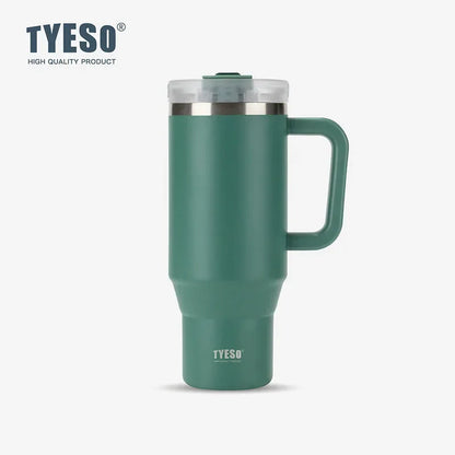 Tyeso 900ML Tumbler Bottiglia Tazza per auto in acciaio inossidabile con manico Tazza calda per caffè termica ghiacciata da viaggio