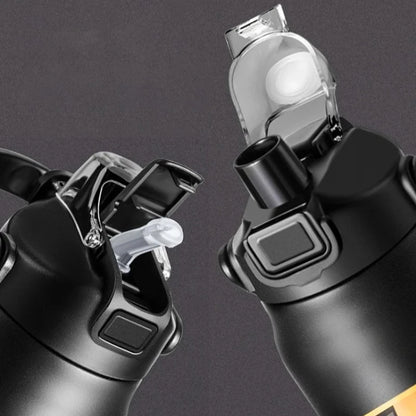 Bottiglia d'acqua isolata in acciaio inossidabile 304 con cannuccia, tazza termica calda e fredda 24 ore, thermos portatile per bicchiere sottovuoto per sport all'aria aperta