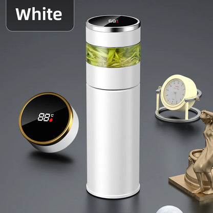 Thermos in acciaio inossidabile 316 per tè Bottiglia d'acqua isolata sotto vuoto Bicchiere Infusore per tè Bottiglia thermos Display della temperatura a LED