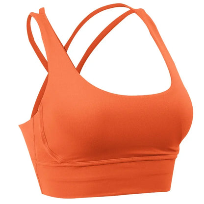 Nuovo reggiseno sportivo push up gilet da yoga incrociato sul retro fitness top imbottito sexy lecture ammortizzante corsa crop top traspirante abbigliamento sportivo