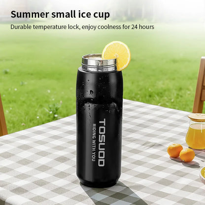 TOSUOD Tazza per acqua isolata in acciaio inossidabile 550ML Bollitore per acqua da ciclismo in acciaio 304 Facile da trasportare Mantieni la bottiglia calda e fredda