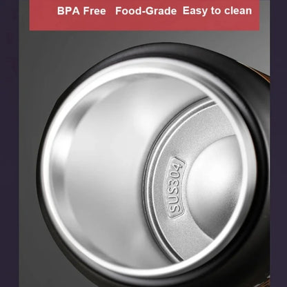 Bottiglia d'acqua isolata in acciaio inossidabile 304 con cannuccia, tazza termica calda e fredda 24 ore, thermos portatile per bicchiere sottovuoto per sport all'aria aperta