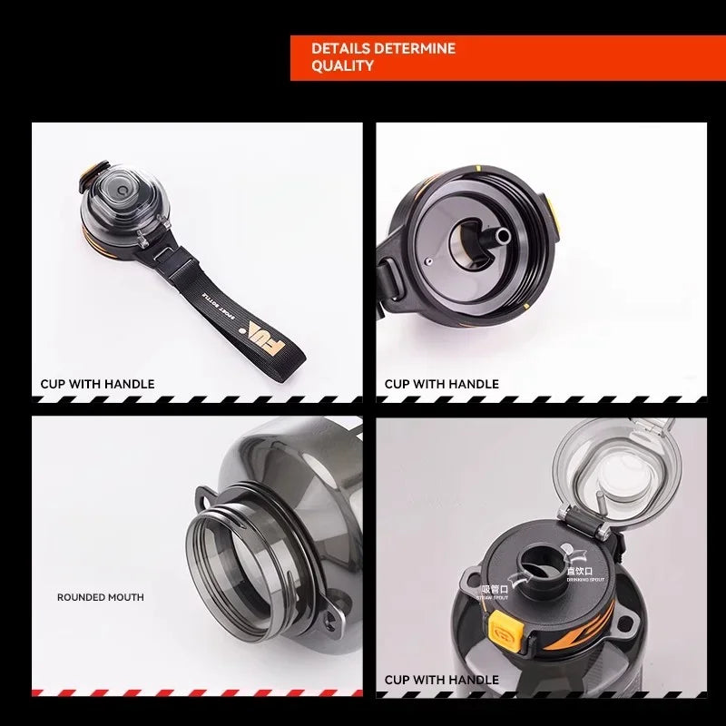 Bottiglia d'acqua sportiva di grande capacità da 1500 ml Tazza spaziale in plastica sigillata portatile a prova di perdite Strumenti per bere palestra da viaggio all'aperto