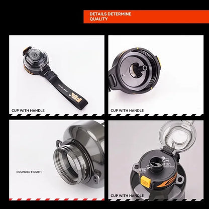 Bottiglia d'acqua sportiva di grande capacità da 1500 ml Tazza spaziale in plastica sigillata portatile a prova di perdite Strumenti per bere palestra da viaggio all'aperto