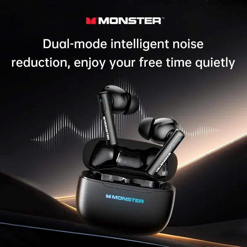 Monster XKT26 Auricolari Bluetooth 5.4 TWS Hifi Stereo Cuffie senza fili Gamer Cuffie con riduzione del rumore Auricolari sportivi 2025 Nuovo