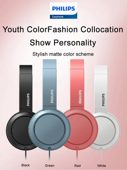 Philips TAH4105 Cuffie cablate Cuffie per chiamate HD stereo HiFi con microfono Adatto per l'apprendimento online e gli sport all'aria aperta