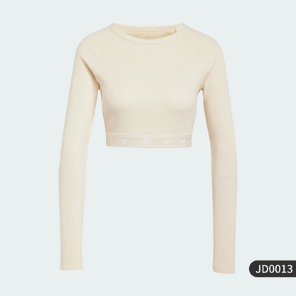 Adidas ufficiale genuino tre strisce da donna casual corto aderente manica lunga JD0013