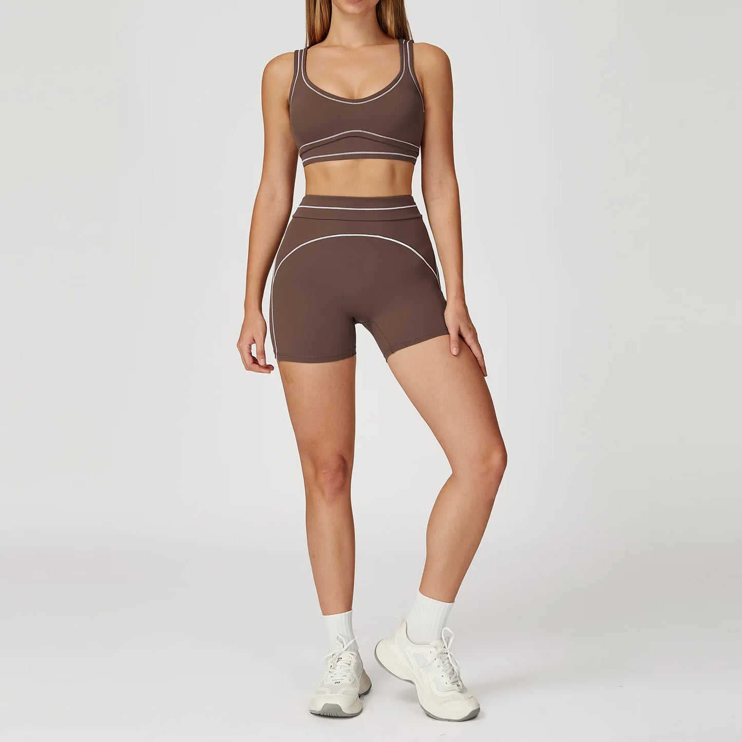 Tuta da yoga Tuta da donna Reggiseno sportivo Legging a vita alta Pantaloncini Completo da palestra Fitness Corsa Abbigliamento da allenamento Push Up Abbigliamento sportivo