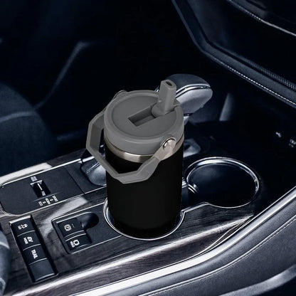 Tazza termica in acciaio inossidabile da 30 Oz, manico in nastro isolante sottovuoto a doppio strato, perfetto per bevande ghiacciate e calde